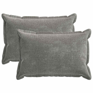 vidaXL Kussensloop 2 st HOUTEN Donkergrijs 50 x 70 cm Chenille Stof