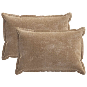 vidaXL Kussensloop 2 st HOUTEN Bruin 50 x 70 cm Chenille Stof