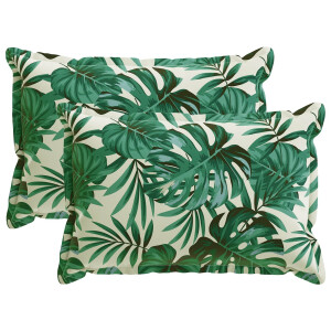 vidaXL Kussensloop 2 st HOUTEN Bladpatroon 50 x 70 cm Polyester