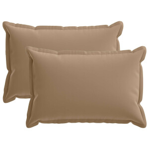 vidaXL Kussensloop 2 st HOUTEN Taupe 50 x 70 cm Polyester