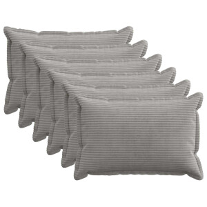 vidaXL Kussensloop 6 st HOUTEN Lichtgrijs 50 x 75 cm corduroy