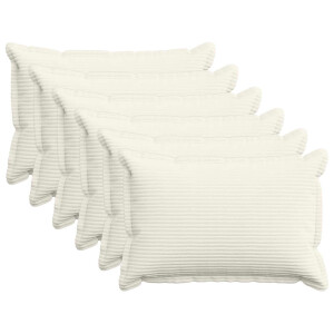 vidaXL Kussensloop 6 st HOUTEN Crèmekleurig 50 x 75 cm corduroy