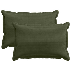 vidaXL Kussensloop 2 st HOUTEN Groen 50 x 75 cm corduroy