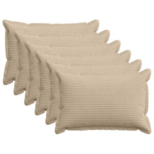 vidaXL Kussensloop 6 st HOUTEN Taupe 50 x 75 cm corduroy