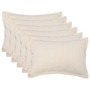 vidaXL Kussensloop 6 pcs HOUTEN Crèmekleurig 50 x 75 cm Bouclé