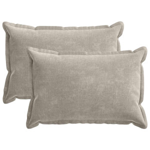 vidaXL Kussensloop 2 st HOUTEN Lichtgrijs 50 x 75 cm Chenille Stof