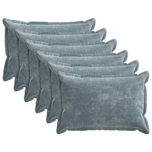 vidaXL Kussensloop 6 st HOUTEN Lichtblauw 50 x 75 cm Chenille Stof