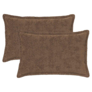 vidaXL Kussensloop 2 st HOUTEN Licht Bruin 50 x 75 cm Nep Konijnenbont