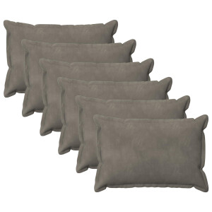vidaXL Kussensloop 6 pcs HOUTEN Lichtgrijs 50 x 80 cm Fluweel