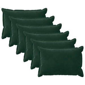 vidaXL Kussensloop 6 pcs HOUTEN Donkergroen 50 x 80 cm Fluweel