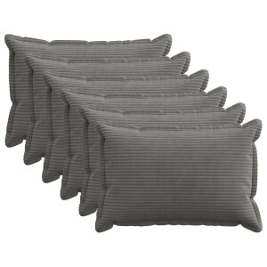 vidaXL Kussensloop 6 st HOUTEN Donkergrijs 50 x 80 cm corduroy