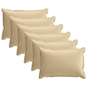 vidaXL Kussensloop 6 st HOUTEN Beige 50 x 80 cm Polyester