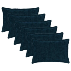 vidaXL Kussensloop 6 st HOUTEN Marineblauw 50 x 80 cm Nep Konijnenbont
