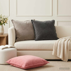 vidaXL Kussen met kussen HOUTEN 2 st Roze fluweel