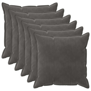 vidaXL Kussensloop 6 pcs HOUTEN Donkergrijs 55 x 55 cm Fluweel