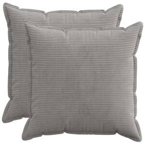 vidaXL Kussensloop 2 st HOUTEN Lichtgrijs 55 x 55 cm corduroy
