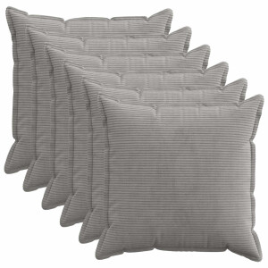 vidaXL Kussensloop 6 st HOUTEN Lichtgrijs 55 x 55 cm corduroy