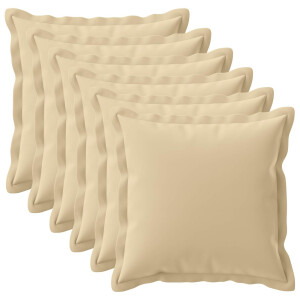 vidaXL Kussensloop 6 st HOUTEN Beige 55 x 55 cm Polyester