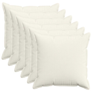 vidaXL Kussensloop 6 st HOUTEN Crèmekleurig 60 x 60 cm corduroy