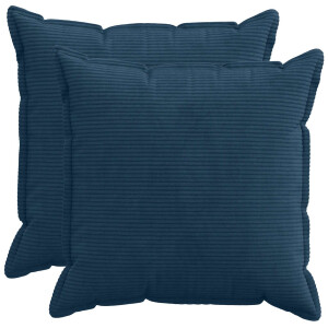 vidaXL Kussensloop 2 st HOUTEN Marineblauw 60 x 60 cm corduroy