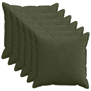 vidaXL Kussensloop 6 st HOUTEN Groen 60 x 60 cm corduroy