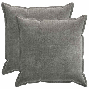 vidaXL Kussensloop 2 st HOUTEN Donkergrijs 60 x 60 cm Chenille Stof
