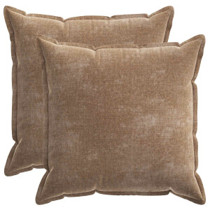 vidaXL Kussensloop 2 st HOUTEN Bruin 60 x 60 cm Chenille Stof