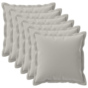 vidaXL Kussensloop 6 st HOUTEN Grijs 60 x 60 cm Polyester
