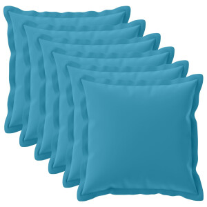 vidaXL Kussensloop 6 st HOUTEN Lichtblauw 60 x 60 cm Polyester