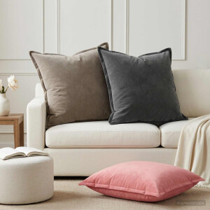 vidaXL Kussen met kussen HOUTEN 2 st Roze fluweel