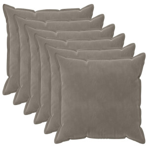 vidaXL Kussensloop 6 pcs HOUTEN Lichtgrijs 65 x 65 cm Fluweel