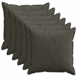vidaXL Kussensloop 6 st HOUTEN Antraciet 65 x 65 cm corduroy