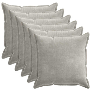 vidaXL Kussensloop 6 st HOUTEN Lichtgrijs 65 x 65 cm Chenille Stof