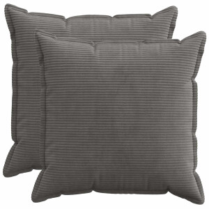vidaXL Kussensloop 2 st HOUTEN Donkergrijs 70 x 70 cm corduroy