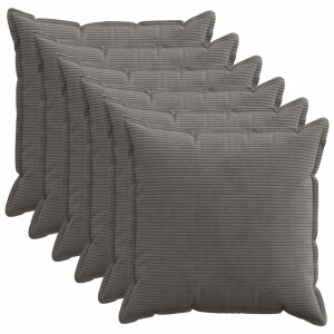 vidaXL Kussensloop 6 st HOUTEN Donkergrijs 70 x 70 cm corduroy