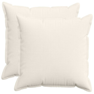 vidaXL Kussensloop 2 st HOUTEN Crèmekleurig 70 x 70 cm corduroy