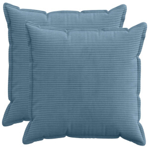 vidaXL Kussensloop 2 st HOUTEN Blauw 70 x 70 cm corduroy