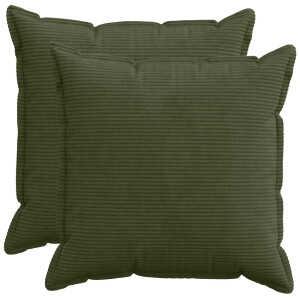 vidaXL Kussensloop 2 st HOUTEN Groen 70 x 70 cm corduroy