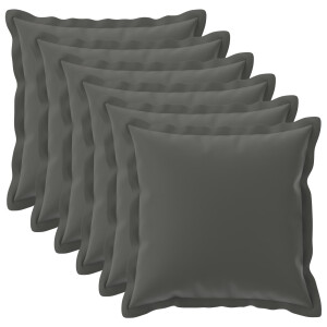 vidaXL Kussensloop 6 st HOUTEN Antraciet 70 x 70 cm Polyester
