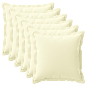 vidaXL Kussensloop 6 st HOUTEN Crèmekleurig 70 x 70 cm Polyester