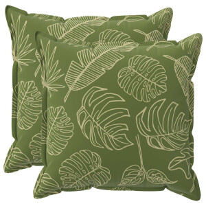 vidaXL Kussensloop 2 st HOUTEN Bladontwerp 70 x 70 cm Polyester