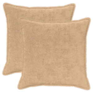 vidaXL Kussensloop 2 st HOUTEN Crèmekleurig 70 x 70 cm