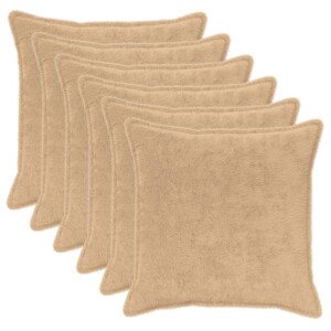 vidaXL Kussensloop 6 st HOUTEN Crèmekleurig 70 x 70 cm
