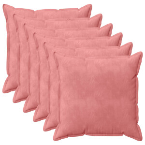 vidaXL Kussensloop 6 pcs HOUTEN Roze 80 x 80 cm Fluweel