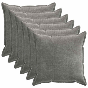vidaXL Kussensloop 6 st HOUTEN Donkergrijs 80 x 80 cm Chenille Stof