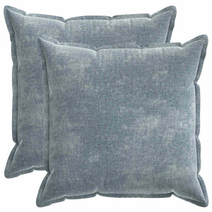 vidaXL Kussensloop 2 st HOUTEN Lichtblauw 80 x 80 cm Chenille Stof