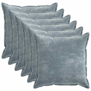 vidaXL Kussensloop 6 st HOUTEN Lichtblauw 80 x 80 cm Chenille Stof