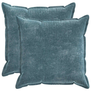 vidaXL Kussensloop 2 st HOUTEN Blauw 80 x 80 cm Chenille Stof