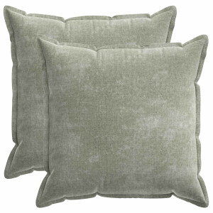 vidaXL Kussensloop 2 st HOUTEN Groen 80 x 80 cm Chenille Stof