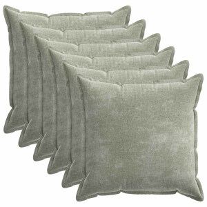 vidaXL Kussensloop 6 st HOUTEN Groen 80 x 80 cm Chenille Stof